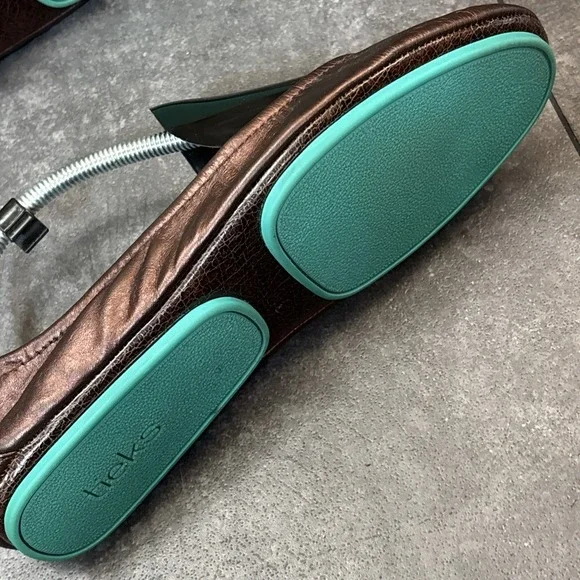 Tieks Raspberry Truffle sz 9 EUC Copper Chocolate Rose Brown Gavrieli Foldable - Picture 5 of 10